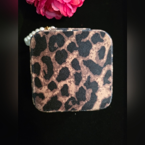 Leopard Print Jewelry Travel Case – Cute Hello Kitty & Tropical Design - Picture 2 of 4